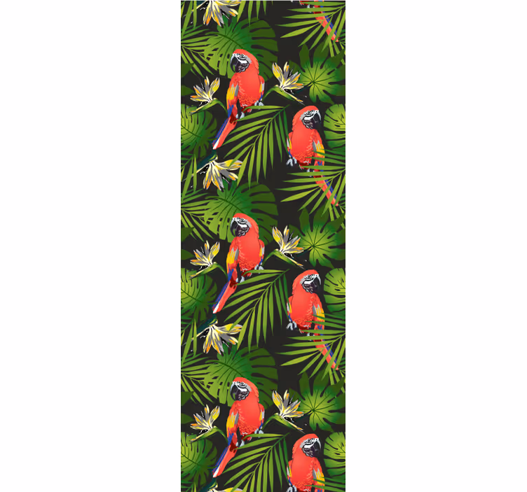 Papel tapiz loros patrón de loros tropicales - TenVinilo
