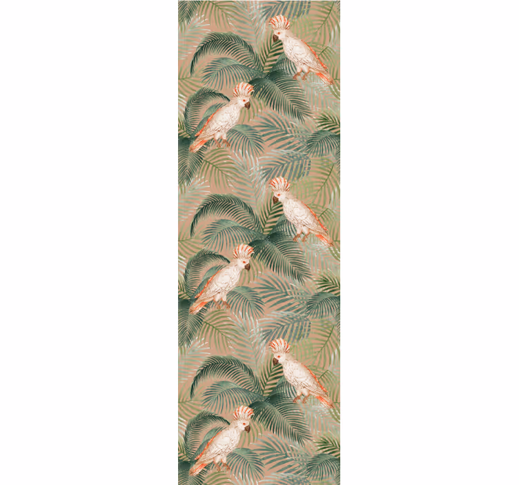 Papel tapiz para sala estampado de loros tropicales - TenVinilo