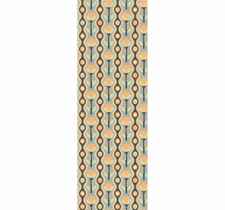 Papel pintado floral Naranja irregular floral - TenVinilo