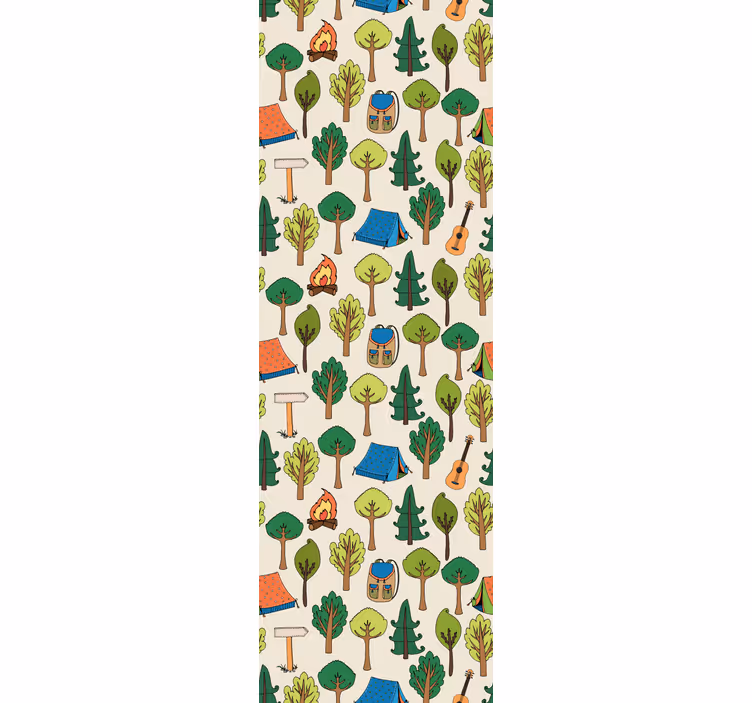 Papel tapiz paisaje aventuras de camping - TenVinilo