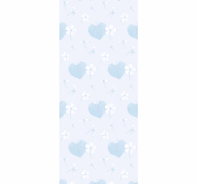 Papel pintado retro Patrón azul floral escénico de los 80 - TenVinilo