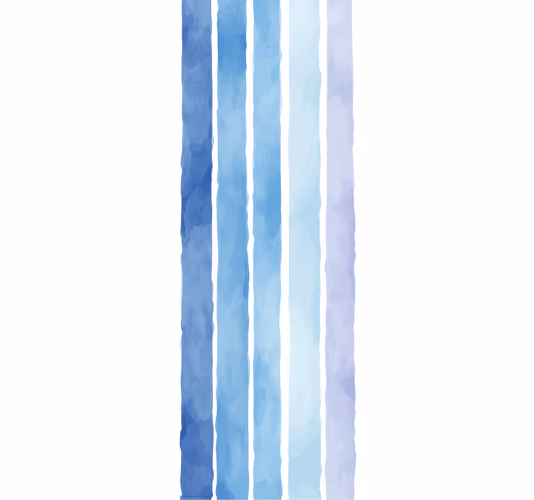 Papel pintado baño Patrón de línea de acuarela azul - TenVinilo