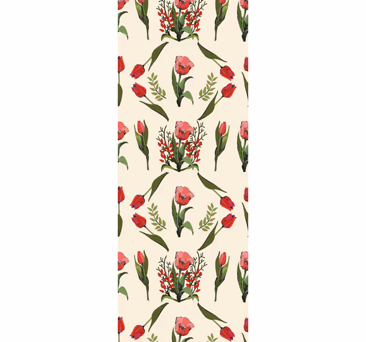 Papel tapiz recámara matrimonial ramo de flores - TenVinilo