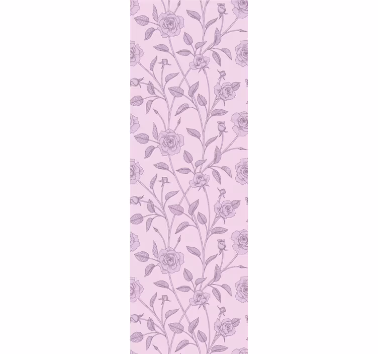 Papel tapiz flores patrón floral de lavanda - TenVinilo