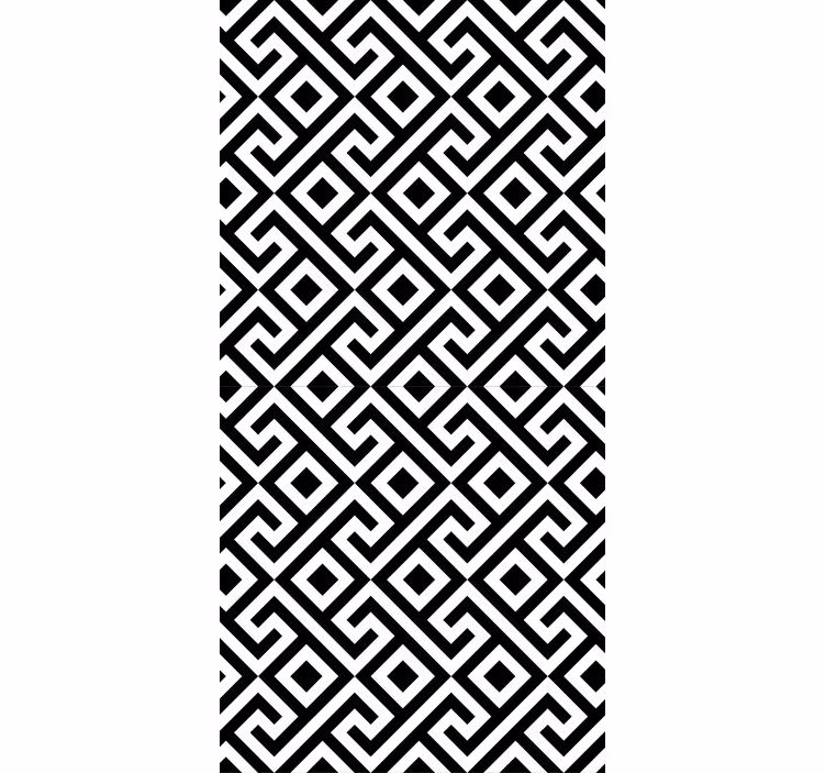 Papel pintado nórdico Intrincado patrón geométrico blanco y negro - TenVinilo