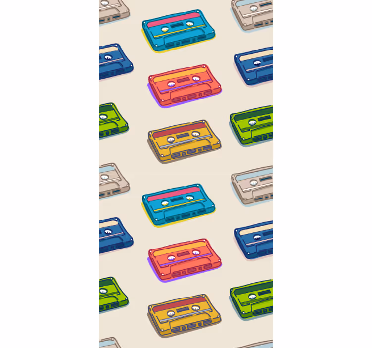 Papel pintado retro Patrón de cassette retro multinúcleo - TenVinilo