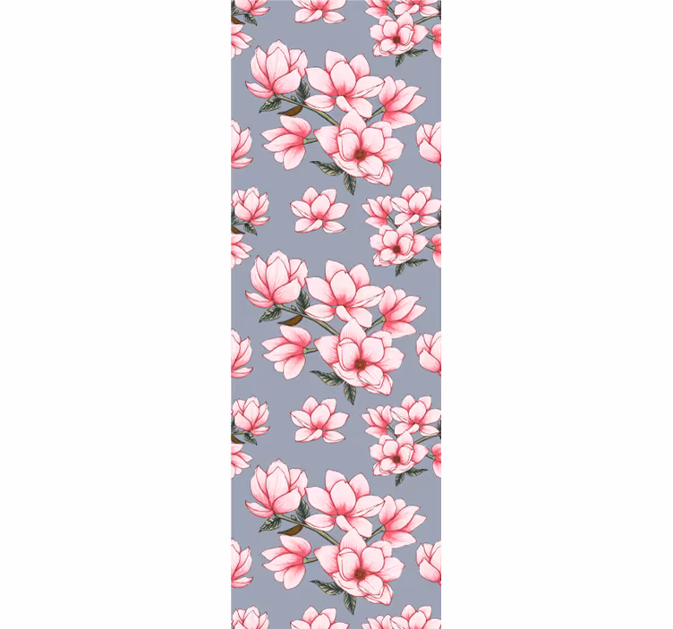 Papel tapiz flores patrón de color rosa magnolia - TenVinilo