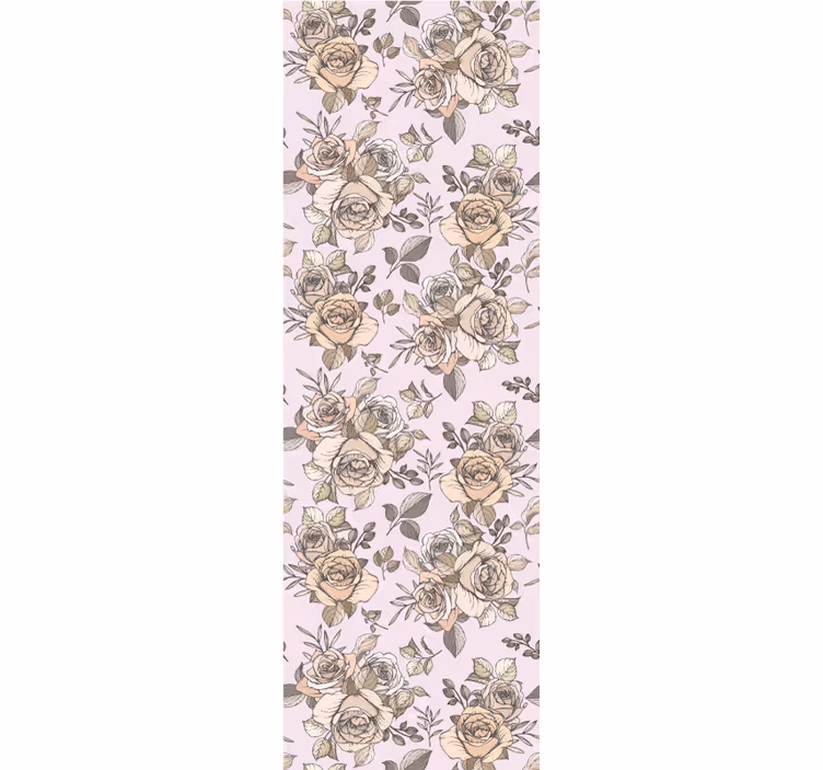 Papel tapiz flores patrón vintage rosa - TenVinilo