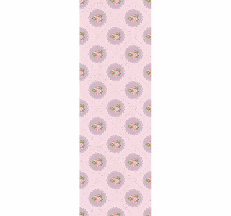 Papel tapiz flores círculos de color rosa - TenVinilo