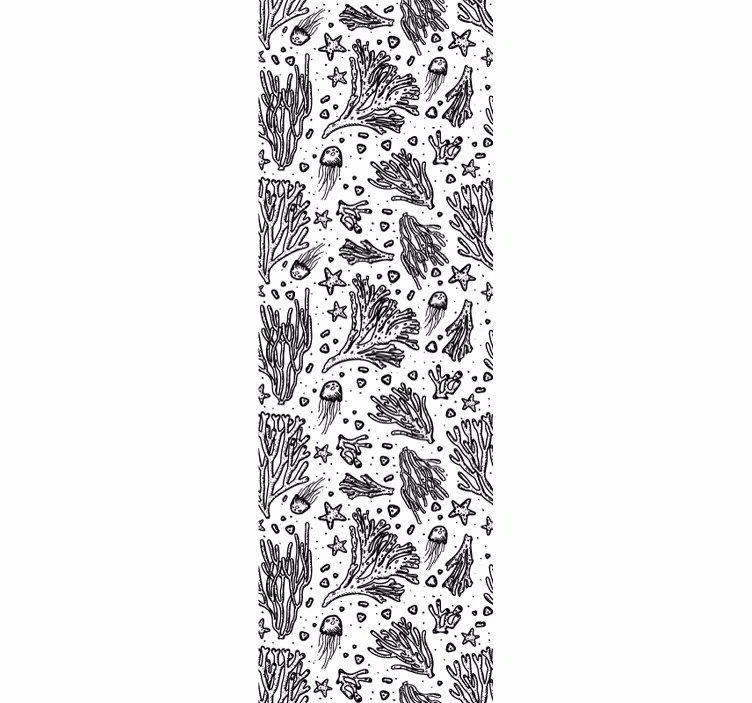 Papel tapiz hojas patrones de arrecifes de coral - TenVinilo