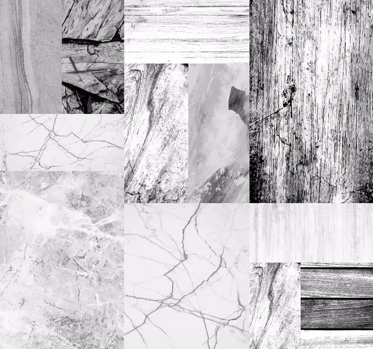 Papel pintado mármol azulejos grises retro - TenVinilo