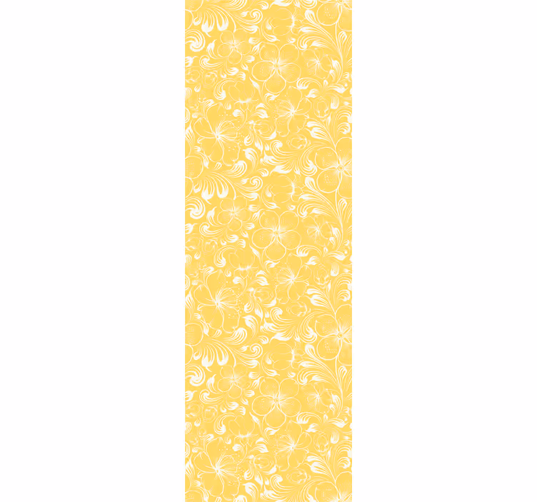 Papel tapiz flores patrón amarillo vivo - TenVinilo