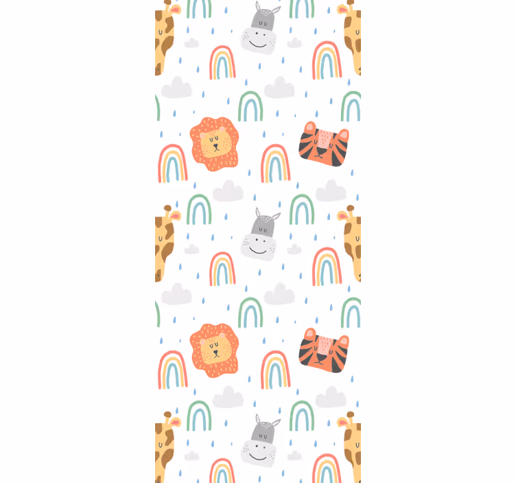 Papel tapiz bebé animales de safari - TenVinilo