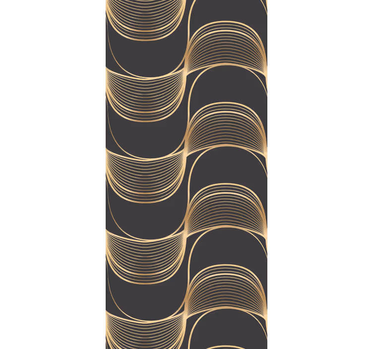Papel pintado salón Patrón de decoración de arte de ondas de oro - TenVinilo