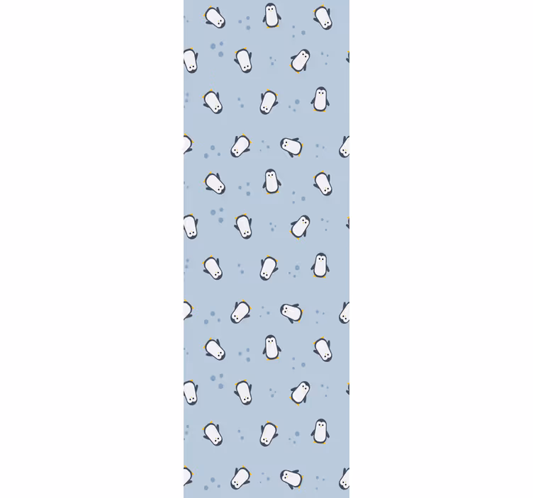 Papel tapiz infantil patrón de pingüino juguetón - TenVinilo