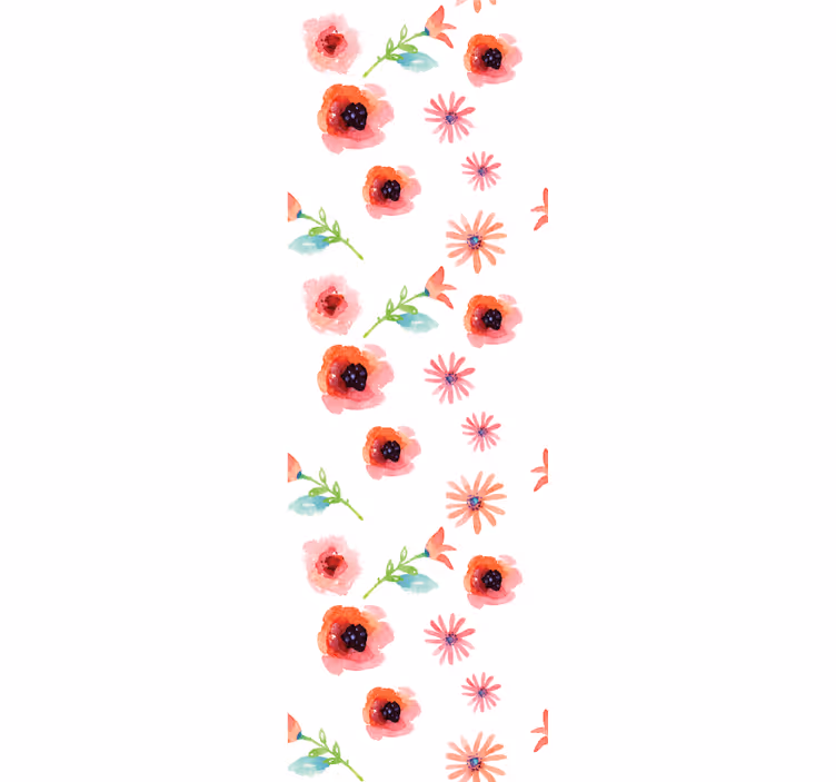 Papel tapiz flores patrón floral rosa simple - TenVinilo
