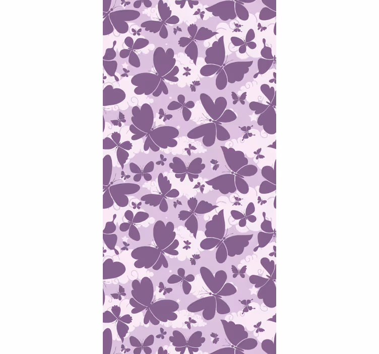 Papel tapiz mariposas patrón de tonos morados - TenVinilo