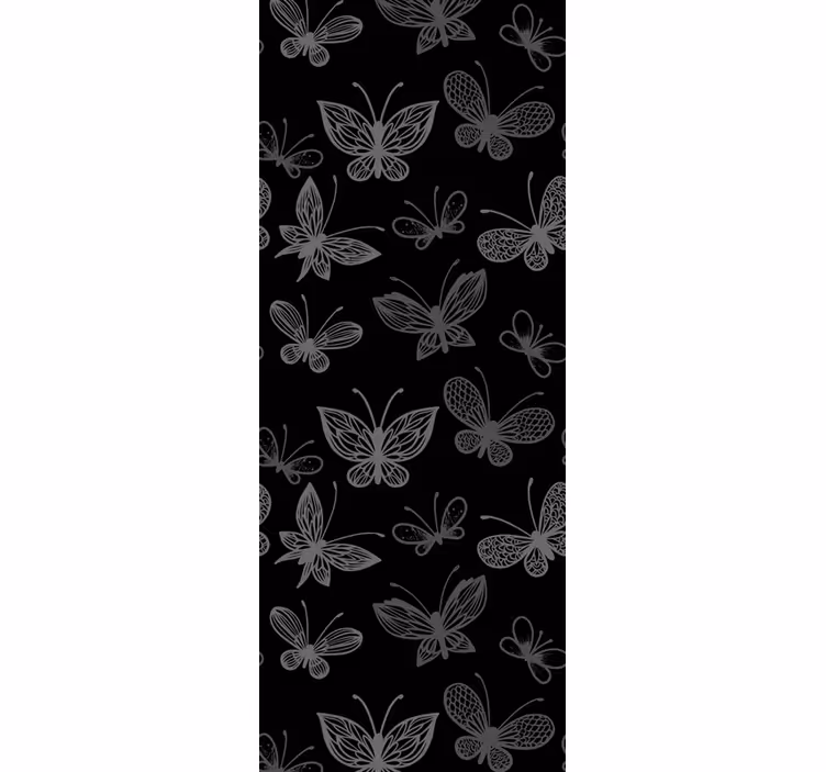 Papel pintado baño Patrón de mariposa oscura - TenVinilo