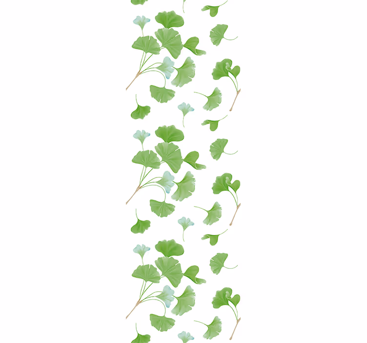 Papel tapiz hojas patrón ginkgo biloba - TenVinilo