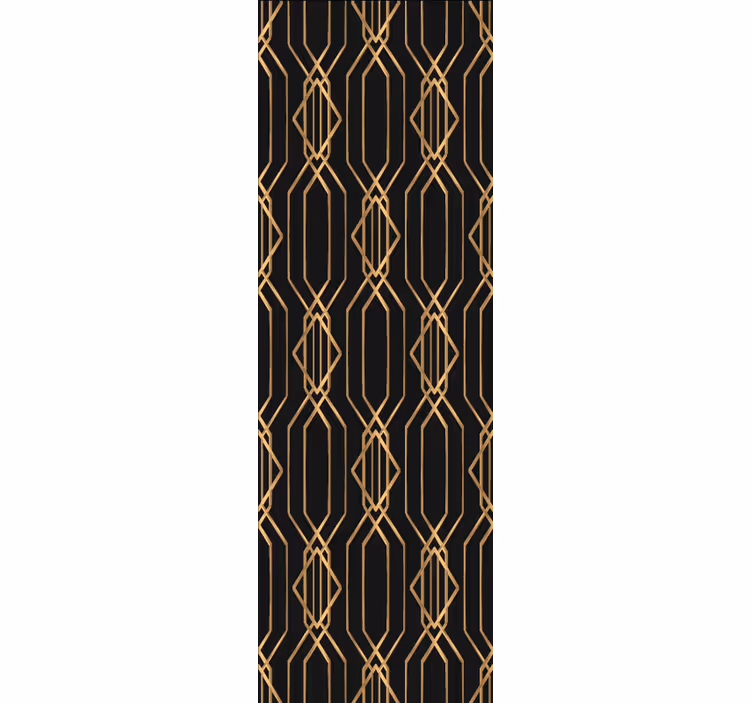 Papel pintado cuadros Diseño geométrico cuadrado negro y dorado - TenVinilo