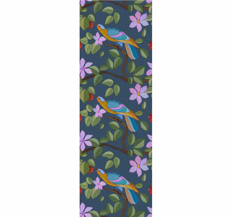 Papel tapiz pájaros diseño tropical colorido - TenVinilo