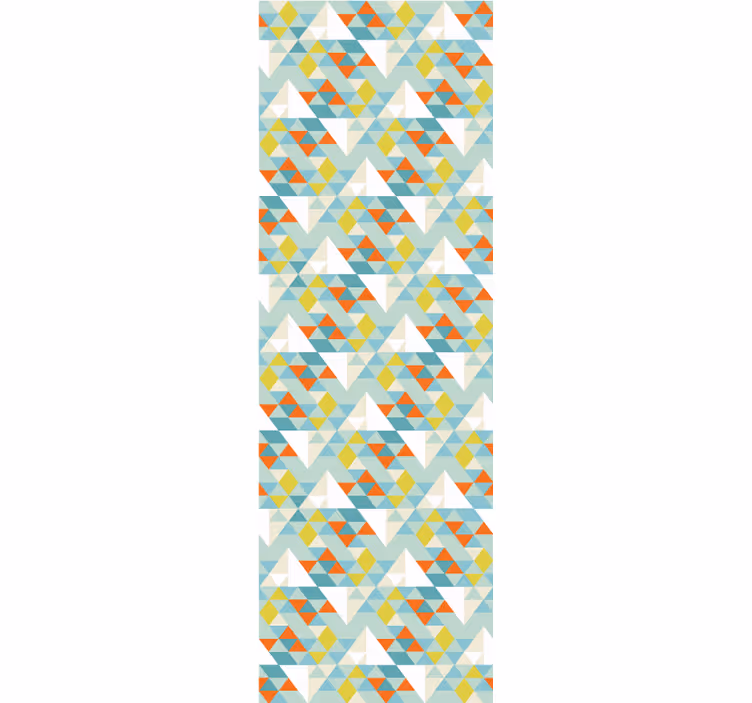 Papel tapiz triángulos motivo redondeado azul - TenVinilo