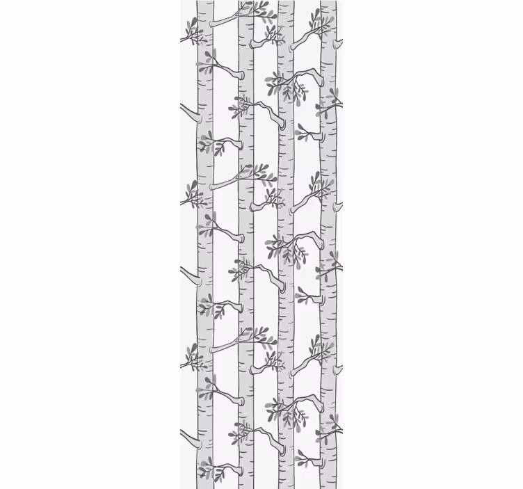 papel pintado troncos Patrón de árboles altos escandinavos - TenVinilo