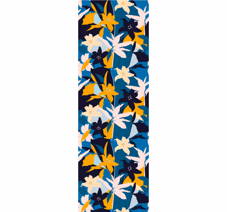 Papel pintado flores Patrón floral de lirios de colores - TenVinilo