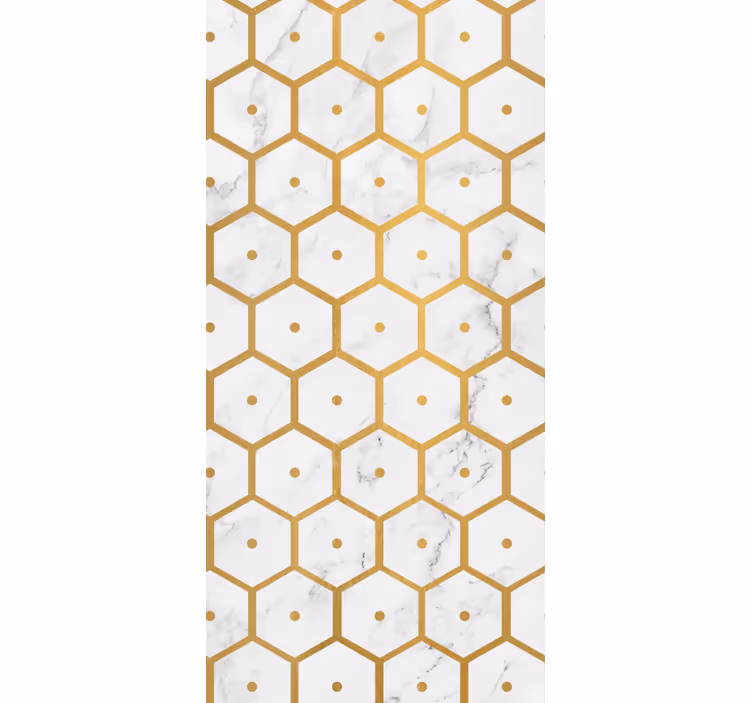 Papel tapiz baño elegancia con patrón hexagonal - TenVinilo