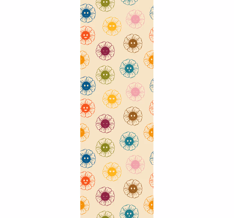 Papel tapiz flores patrones florales alegres - TenVinilo