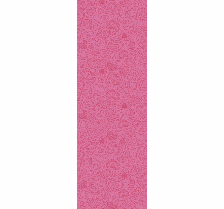 Papel tapiz rosa encantadoras formas de corazón - TenVinilo
