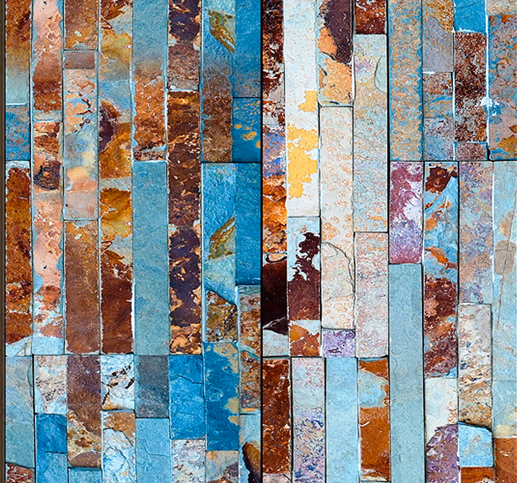 Papel pintado mármol natural azul y marrón - TenVinilo