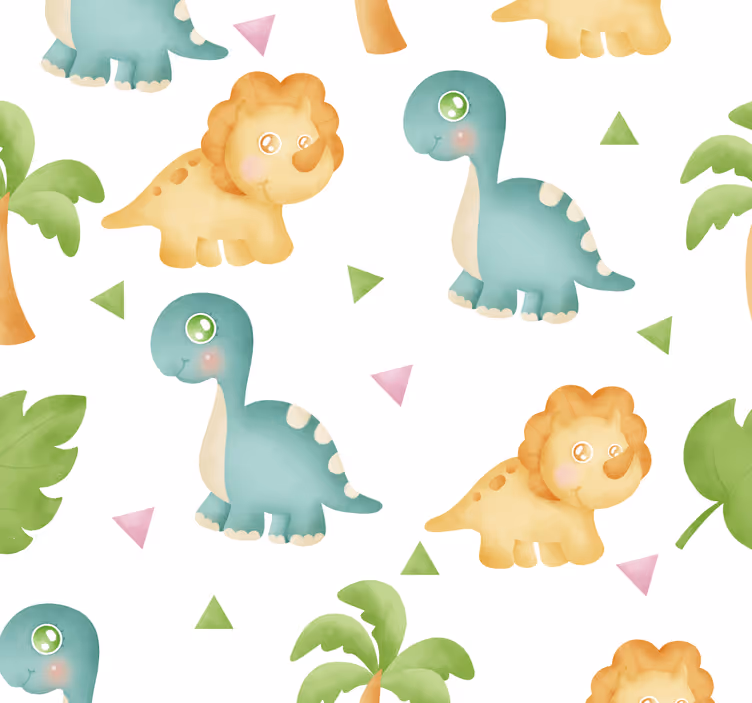 Papel tapiz dinosaurios diversión de dinosaurios - TenVinilo