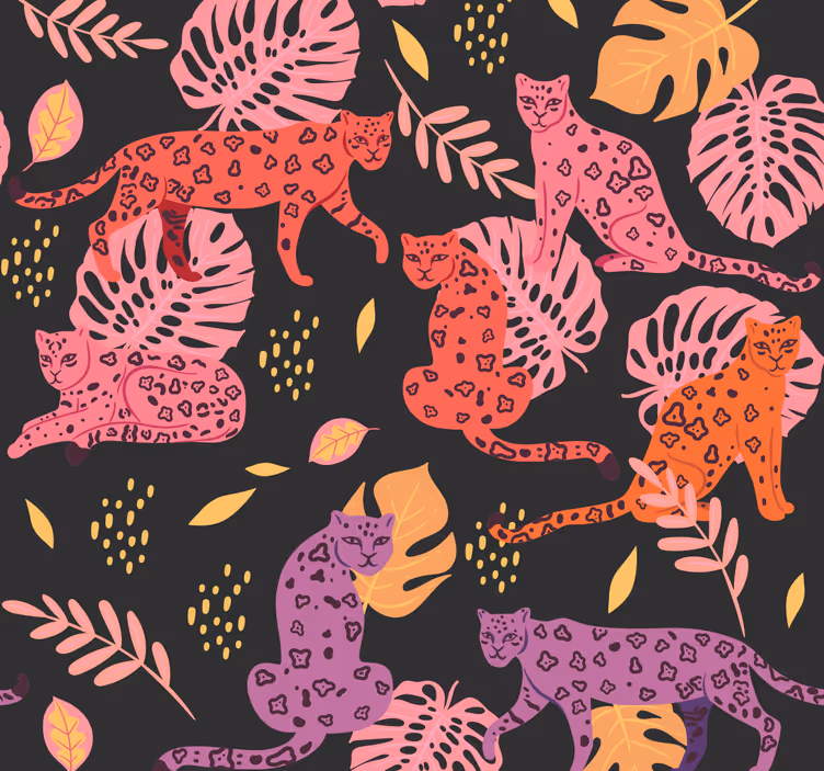 Papel tapiz animales motivo de fauna tropical - TenVinilo