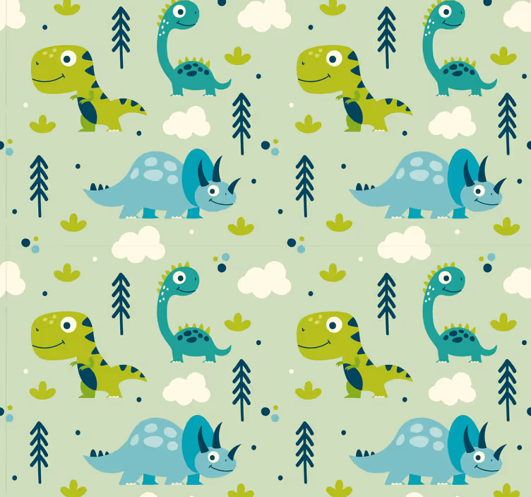 Papel pintado infantil parque de dinosaurios - TenVinilo