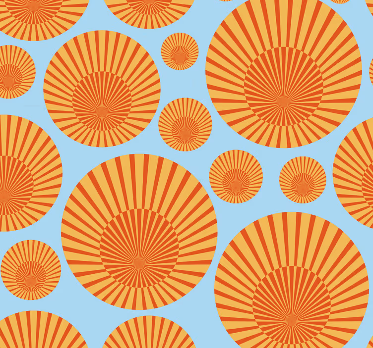 Papel pintado geométrico sol de los 70 - TenVinilo