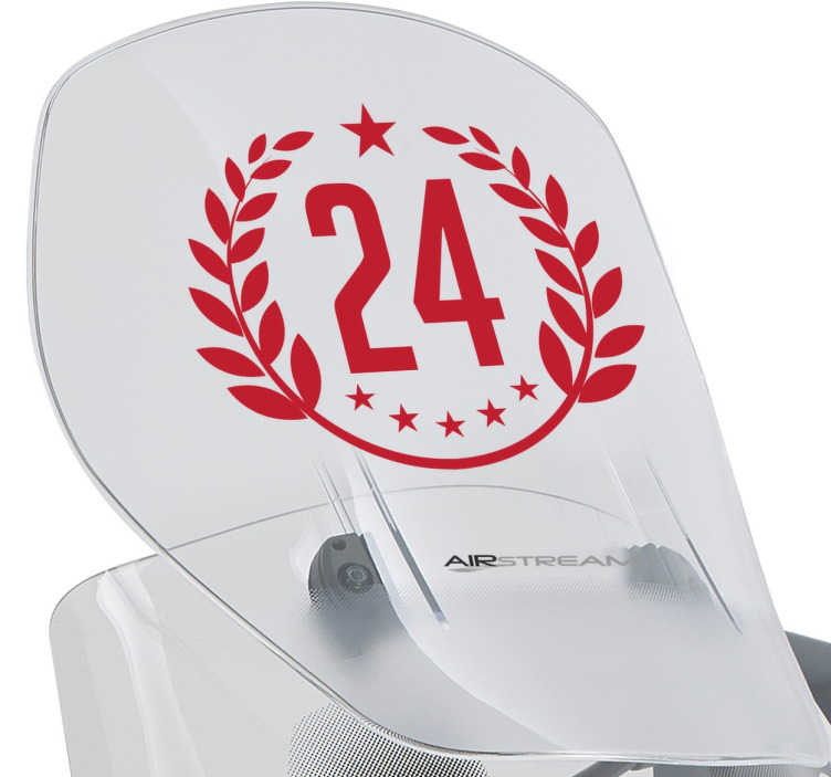 Vinilo personalizable número laurel