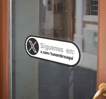 Adhesivo etiqueta tienda twitter