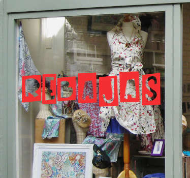 Adhesivo para tienda rebajas