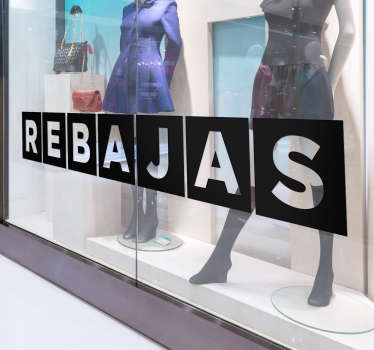 Etiquetas adhesivas rebajas escaparates