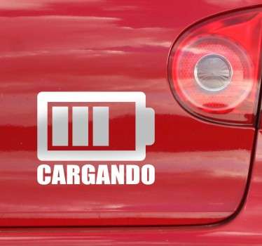Sticker decorativo cargando coche
