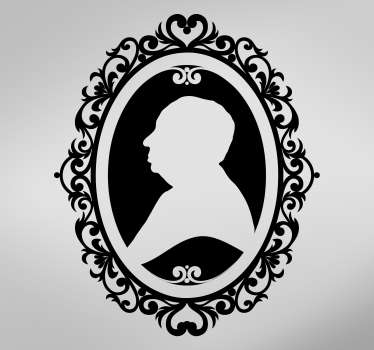 Vinilo decorativo camafeo adulto invertido