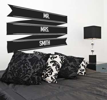Vinilo decorativo Mr and Mrs banner