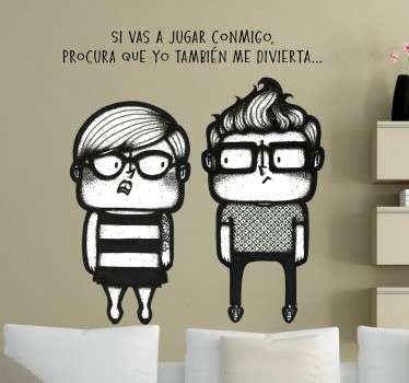 Vinilo decorativo pareja si vas a jugar