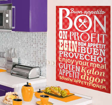 Vinilo decorativo texto buen provecho