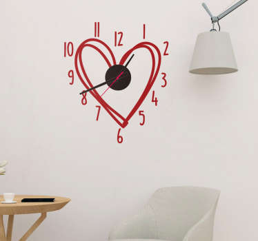 Vinilo reloj decoración San Valentín