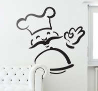 Adhesivo decoración chef sonriente