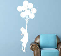 Vinilo decorativo Banksy niña globos