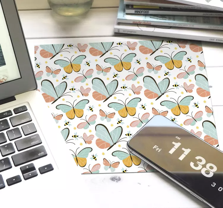 Alfombrilla ratón infantil mariposa tono pastel - TenVinilo