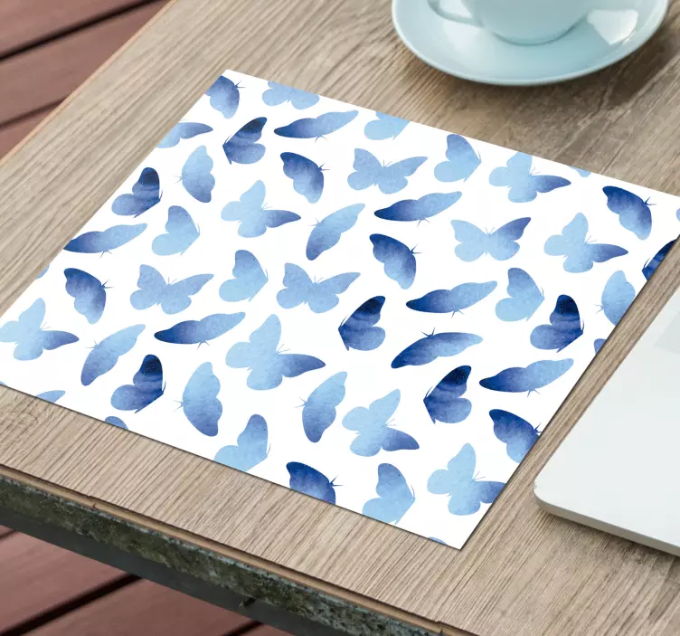 Alfombrilla ratón mariposas pintadas azules - TenVinilo